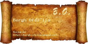 Bergh Ofélia névjegykártya